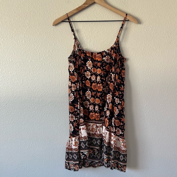 Umgee Floral Mini Dress - Black and Orange - Picture 5 of 7